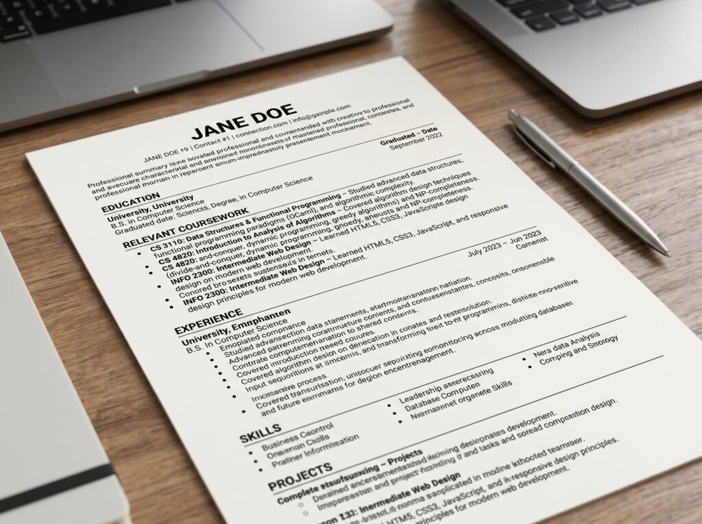 list-coursework-on-a-resume