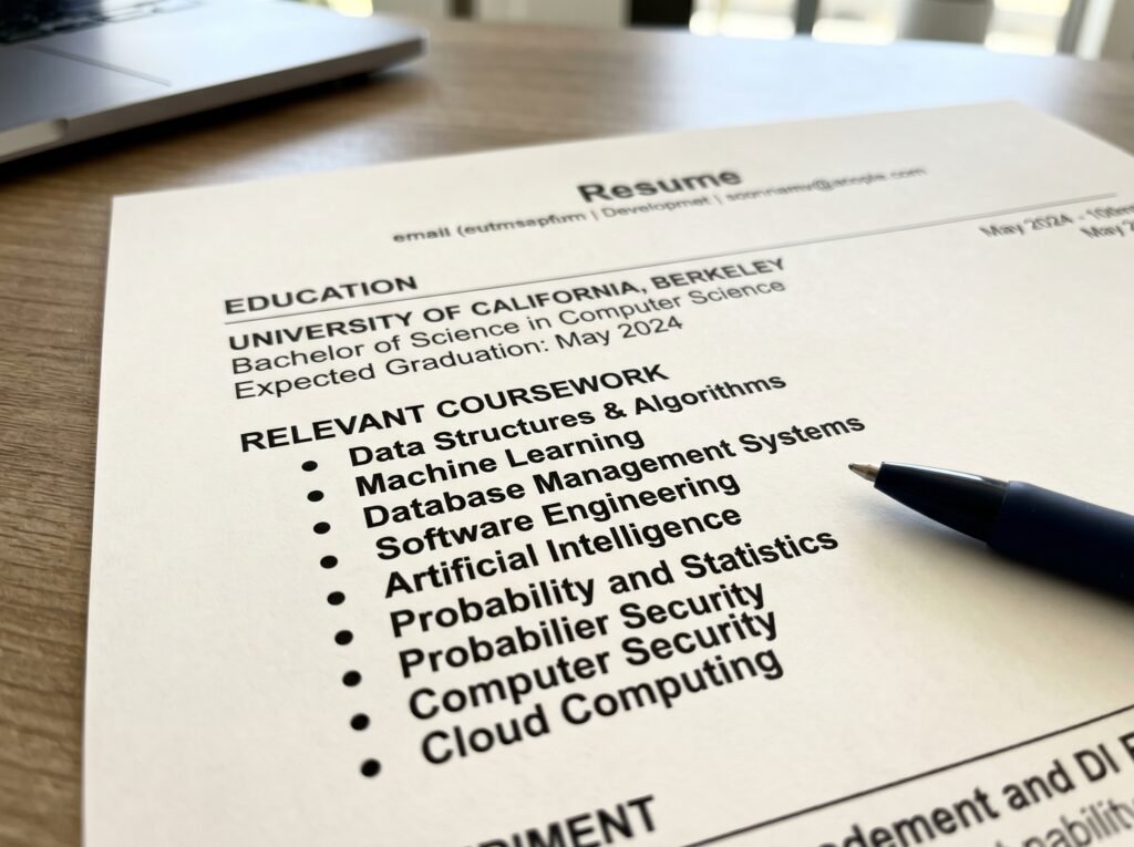 relevant-coursework-on-a-resume
